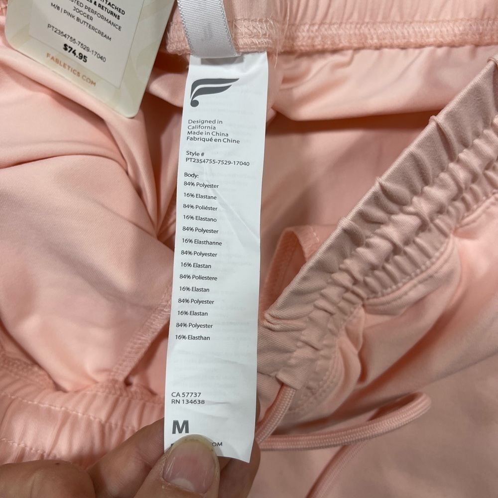 Fabletics high waisted performance jogger in pink buttercream women’s size M - Picture 10 of 17